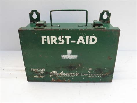 Vintage Industrial First Aid Kit Metal