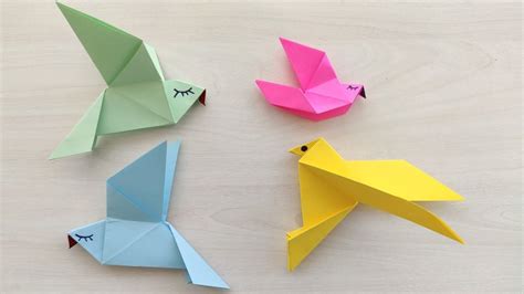 How To Make An Easy Origami Bird Paper Bird Origami Easy Origami