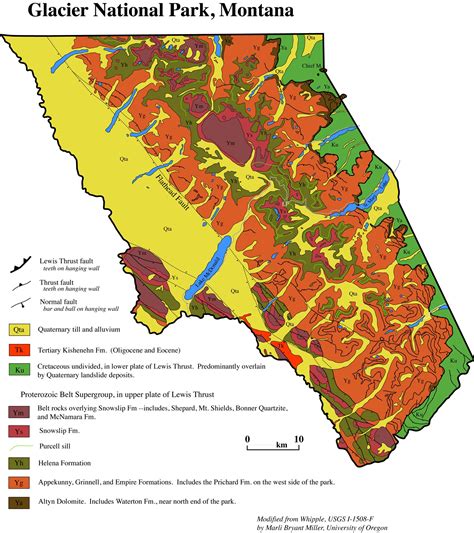 Geologic Map Of Glacier National Park Montana