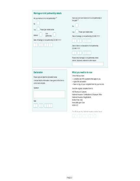 National Insurance Form Sample Free Download