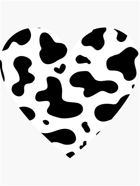 Super Cute Heart Cow Print Sticker By Saeroun Cow Wallpaper Cow