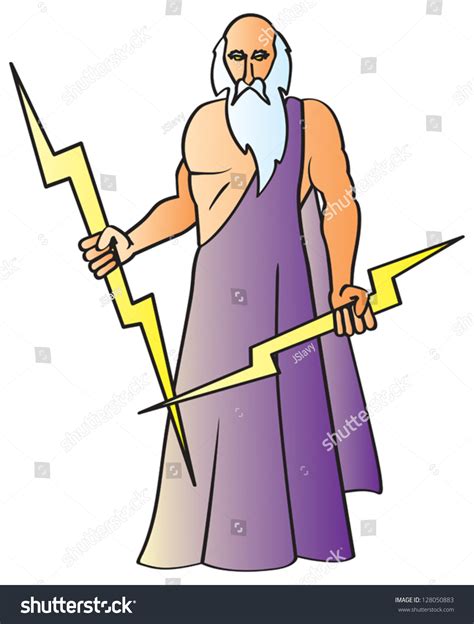 Cartoon Drawing Greek God Zeus Known Stock Vector 128050883 Shutterstock