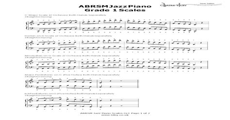 Abrsm Jazz Piano Scales G1 Jazz · Abrsm Jazz Piano Grade