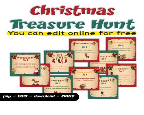 Christmas Rhyming Riddles Treasure Hunt Clues For Kids Open Chests
