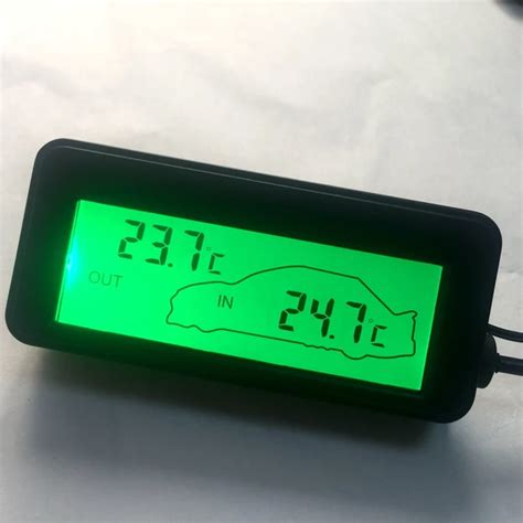 Lcd Digital Car Thermometer Mini Car Interior Exterior Temperature