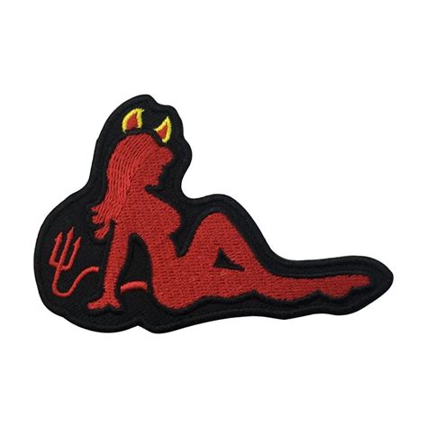 Sex Fashion Red Devil Girl Patch Custom Embroidered Iron Sew On T Shit