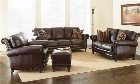 Chateau Top Grain Leather Living Room Set Ch860s Steve Silver