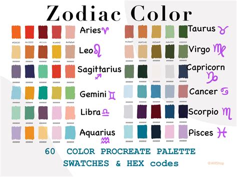 Zodiac Color Palette For Procreate Ipad Graphic By Afifshop · Creative