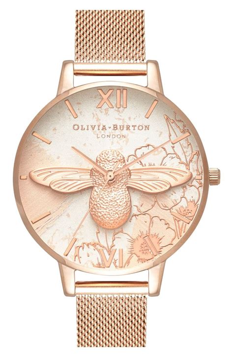 Free Shipping And Returns On Olivia Burton Abstract Floral Mesh Strap