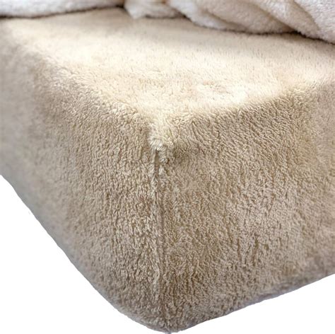 Brentfords Teddy Fleece Fitted Bed Sheet Thermal Warm Soft Cosy Bedding Plain Latte Taupe