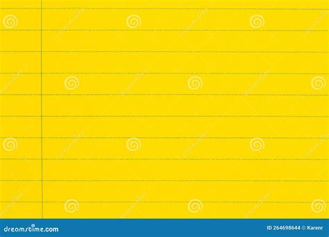 Bright Yellow Ruled Line Notebook Paper Background Stock Photo Image