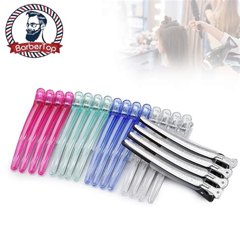 4 10pcs Professional Hair Clips Salon Hairdressing Plastic Clamps Hair
