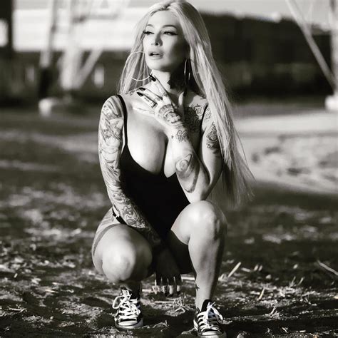 Very Pretty Tattooed Model Queen Esther Hanuka Black And Grey Photo By