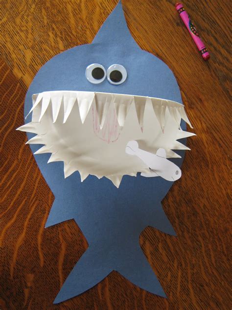 Shark Paper Plate Craft Preschool Crafts For Kids