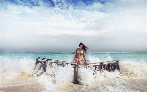 Hd Wallpaper Models Behati Prinsloo Beach Bikini Fashion Style