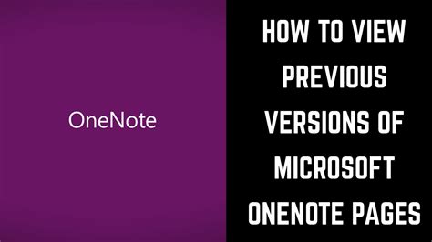 How To View And Load Previous Versions Of Pages In Microsoft Onenote