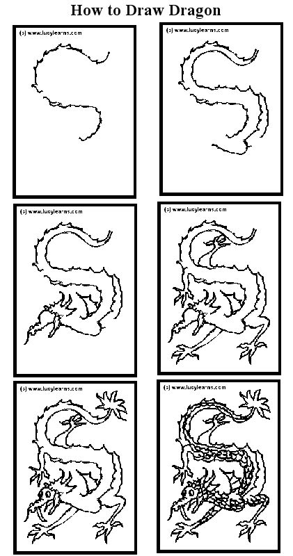 However, if you want to draw and do not know how to the dragon drawing tutorial is easy to follow because it is provided with step by step instruction. several dragon drawing tutorials http://www.lucylearns.com ...