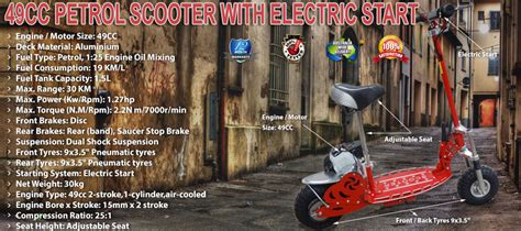 49cc Petrol Motor Scooter Atv Electric Start With Suspension Disk