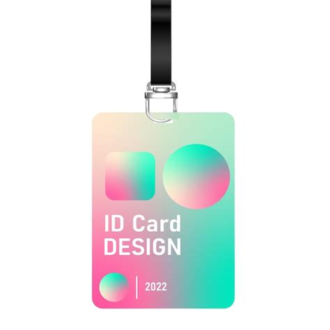 Premium Vector Id Card Template With Clasp And Lanyard Gradient