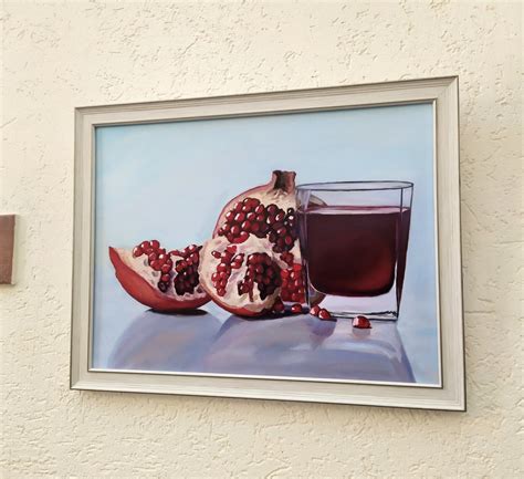 Pomegranate Painting Original Art Still Life Fruit Food Etsy