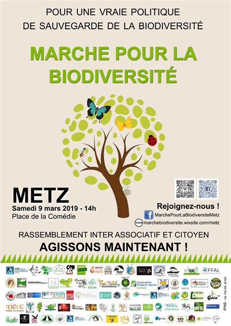 Association Oiseaux Nature Affiche Marche Pour La Biodiversité