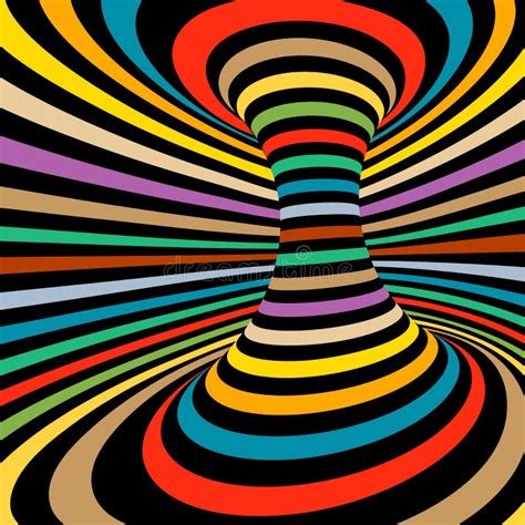 Colorful Vector Op Art Pattern Optical Illusion Abstract Background