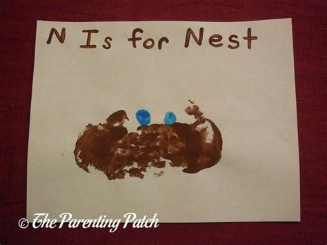 N Is For Nest Handprint Craft Footprint Crafts Letter N Handprint