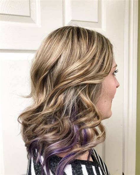 Deep Purple Blonde Hair With Purple Highlights Purple Highlights