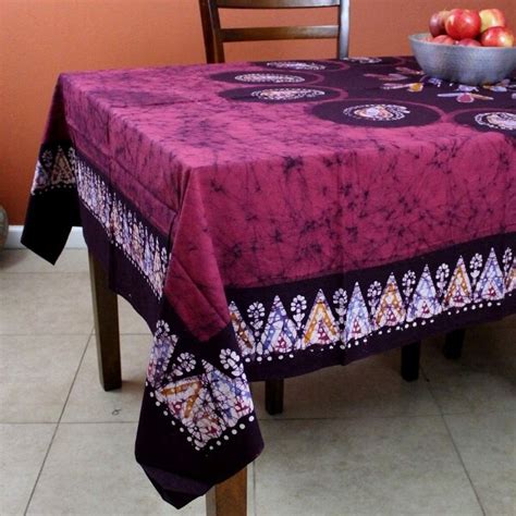 Multi Batik Floral Paisley Cotton Tablecloth Rectangle 60x90 Inches