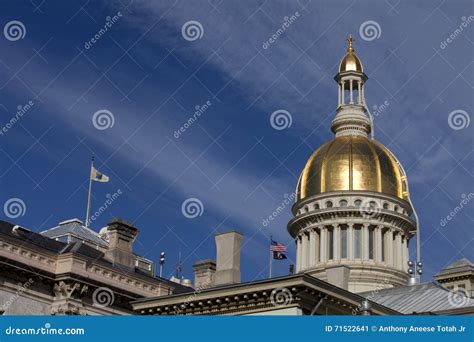 Gold Dome Of The New Jersey State Capitol Building Stock Image Image