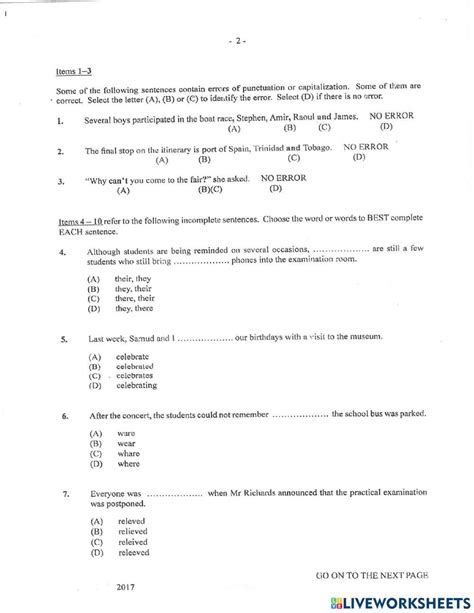 Edpm Past Paper 2017 Page 2 Online Exercise For Live Worksheets