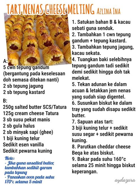 Jadi aku godek resepi di fb. Tart nenas cheese melting | Biscuit recipe, Recipes ...