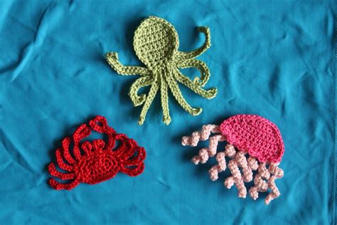 Sea Creatures Applique 1 By Ramona Byers Crochet Applique Crochet