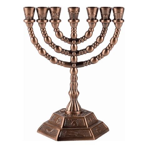 7 branch menorah twelve tribes of israel in cooper