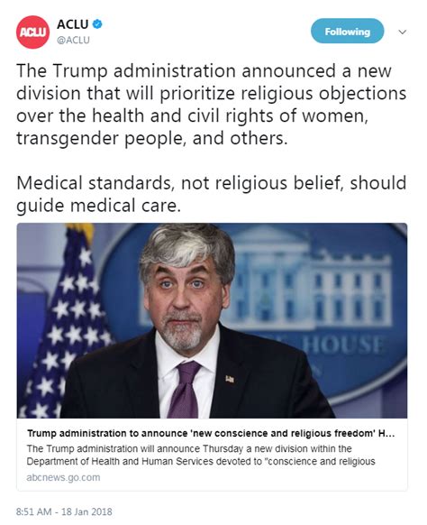 Profeminist“the Trump Administration Announced A New Division That Will Prioritize Religious