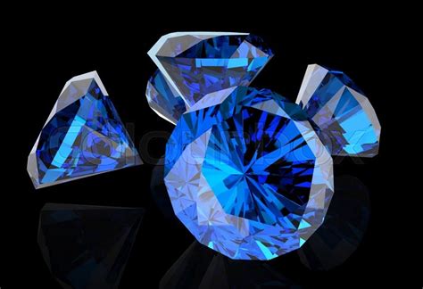 Blue Diamond On Black And White Stock Image Colourbox
