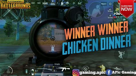 Winner Winner Chicken Dinner Pubg Mobile Gameplay Apic Gaming Youtube