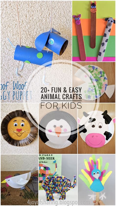 20 Fun And Easy Animal Crafts For Kids The Joy Of Sharing