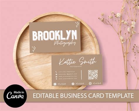 Editable Aesthetic Business Card Nude Aesthetic Business Etsy