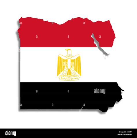 Egyptian Map Filled With Their Flag Isolated Stock Photo Alamy