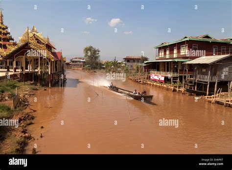 Scene In Ywama Village Inle Lake Myanmar Burma Asia Stock Photo