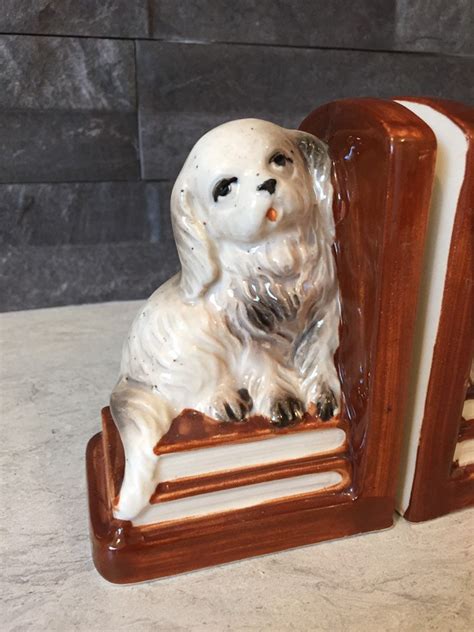 Vintage Dog Bookends Ceramic Pekingese Dogs Lion King Dogs Etsy