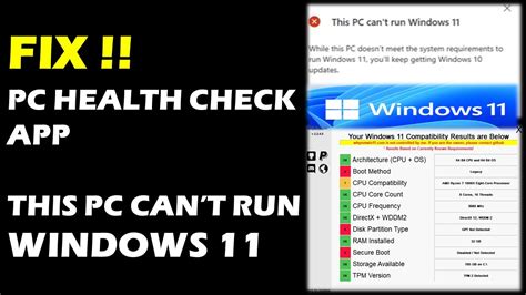 fix pc health check app pc s are not compatible with windows 11 youtube