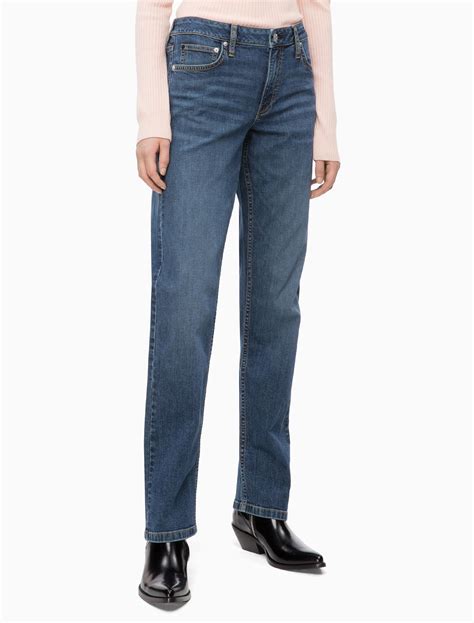 Blue Ckj 031 Straight Leg Mid Rise Jeans Jeans Calvin Klein