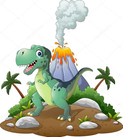 Ver más ideas sobre dinosaurios animados, dinosaurios, dinosaurio png. Cartoon happy dinosaur in the prehistoric background ...