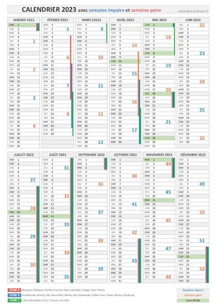 Semaine Paire Et Impaire 2023 Dates Et Calendrier 2023 Avec Les