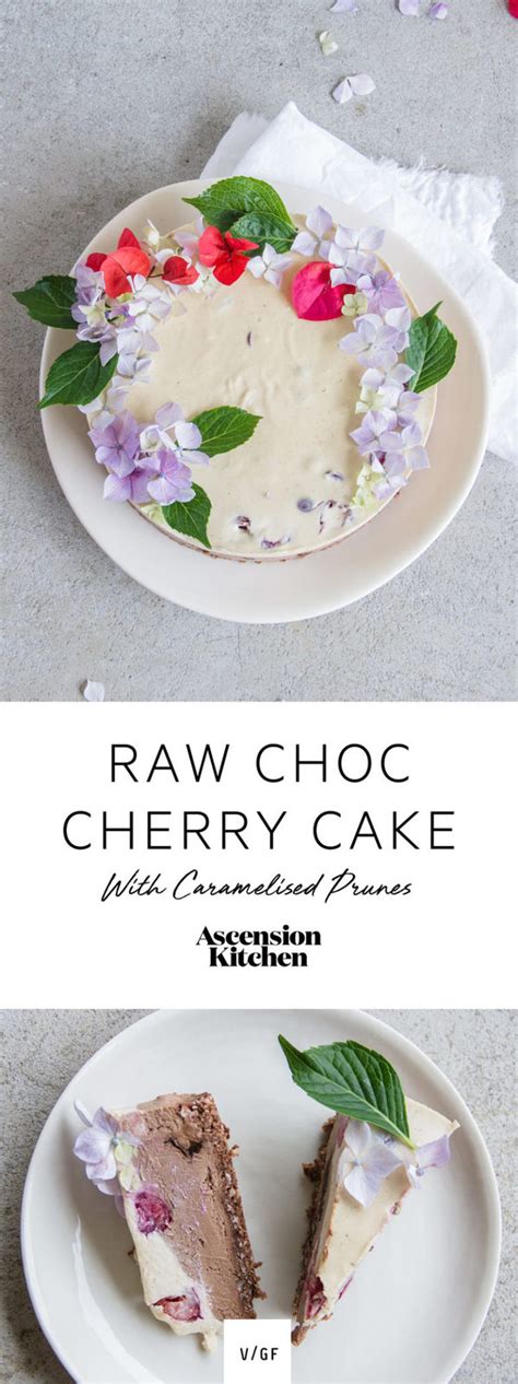 Raw Chocolate Cherry Cake With Caramelised Prunes Ascension Kitchen
