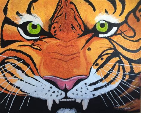 Acrylic Tiger Head Artwork Art Drawings