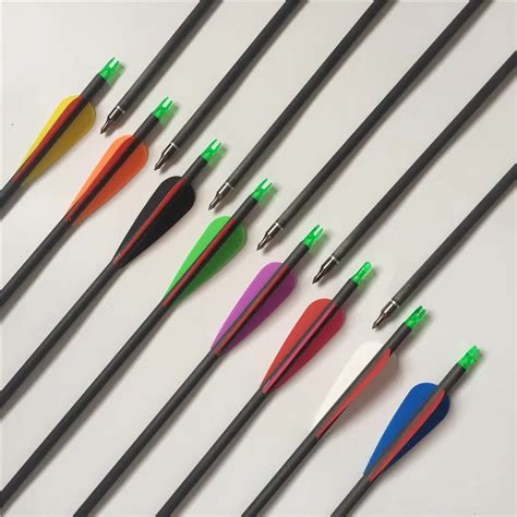 30 Spine 350 Carbon Fiber Arrow With 3 Tpu Vanes For Compound