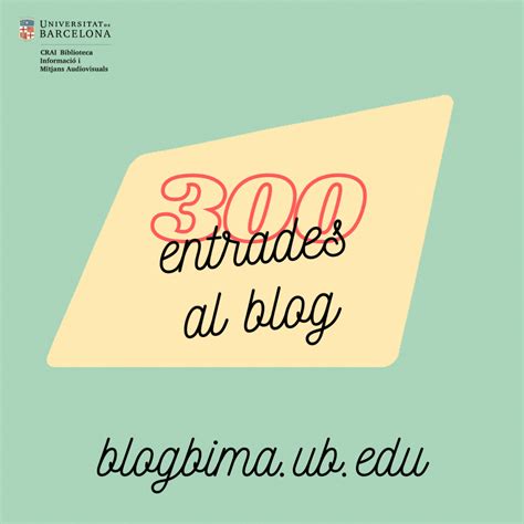 El Blog Bima Arriba A Les 300 Entrades Blog Del Crai Biblioteca D